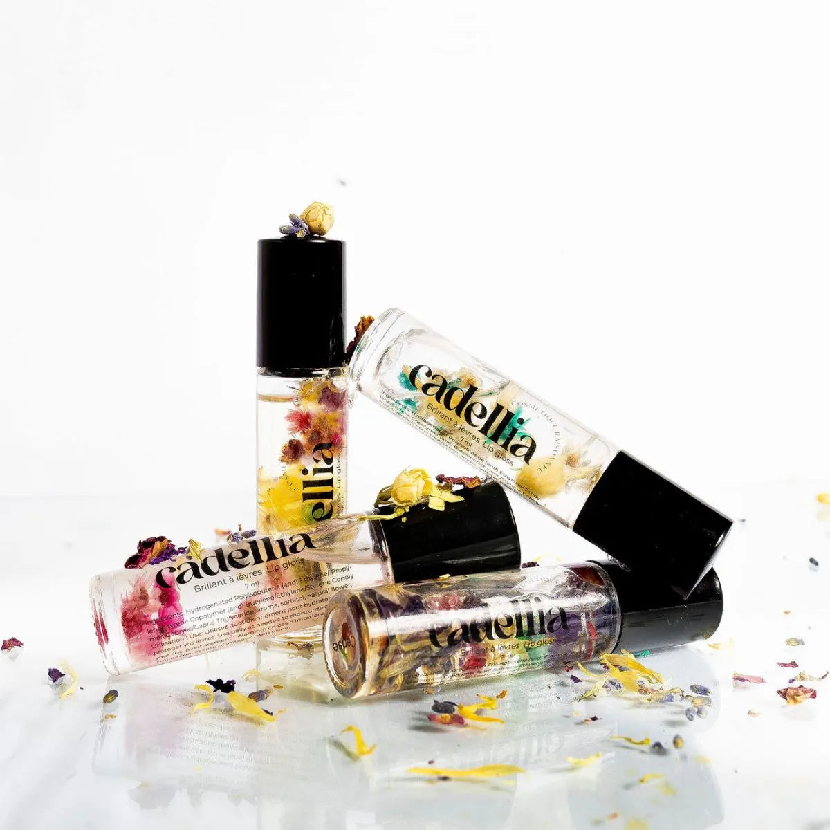 Gloss hydratant pour les lèvres infusé de vrai fleurs du Québec