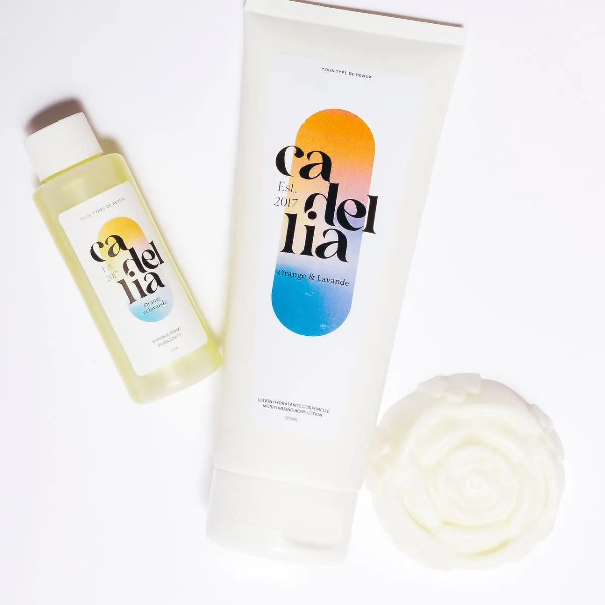 coffret cadeau de produits  lotion corporelle, savon beurre de karite et bain moussant