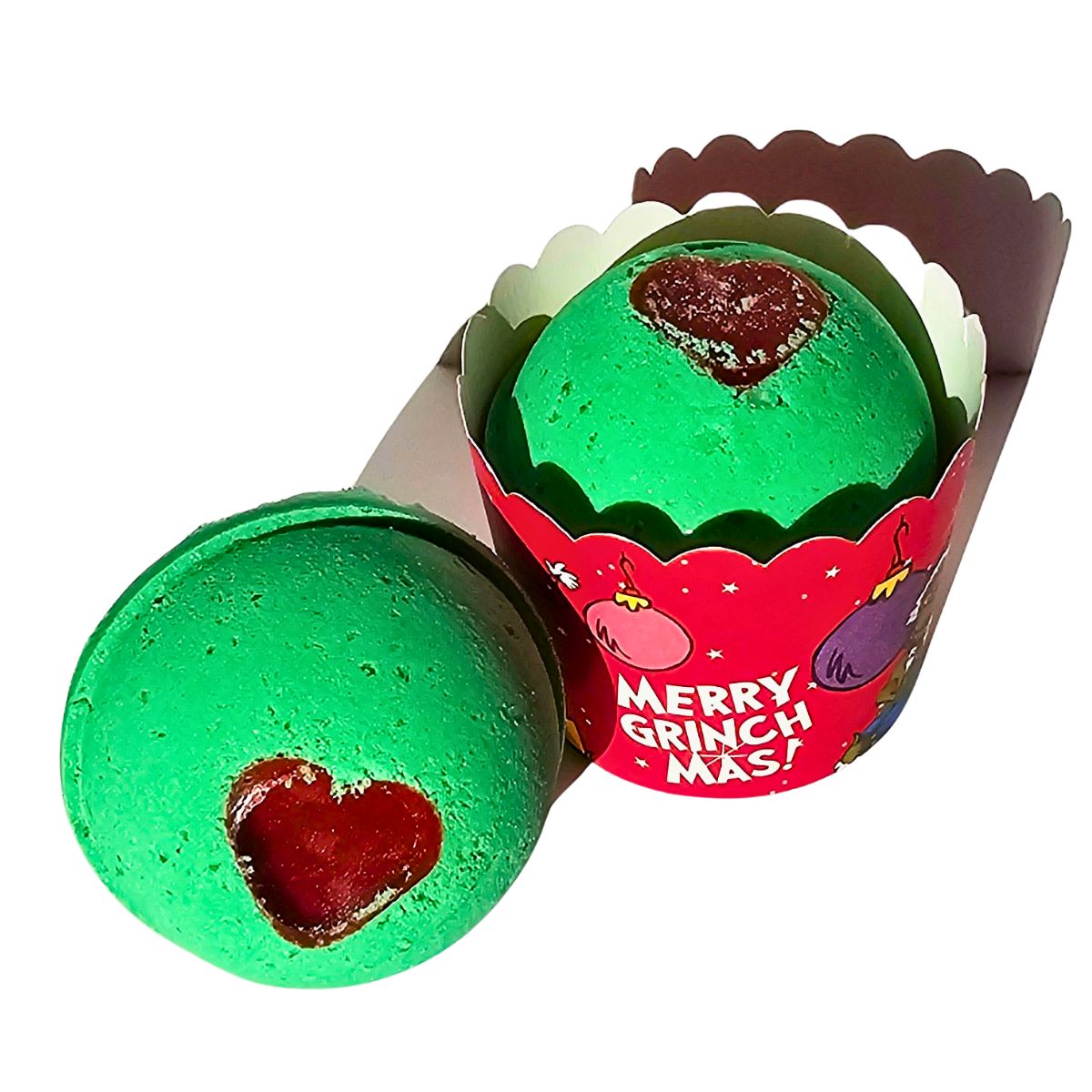 Bombes de bain vertes festives pour noel. Grinch